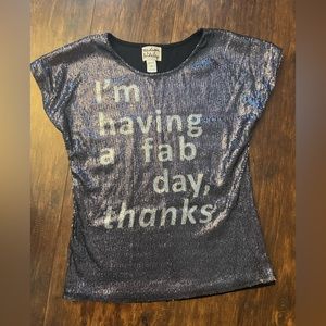 Madison + Berkeley Purple Sequin Top Size XS